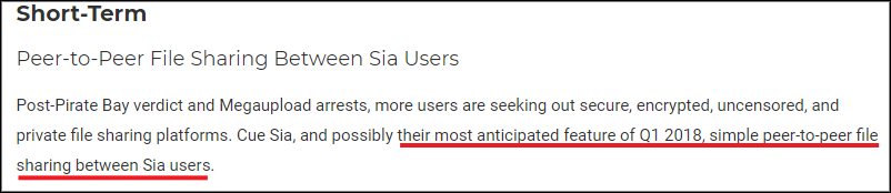 Screenshot of article about Sia 2018Q1 features
